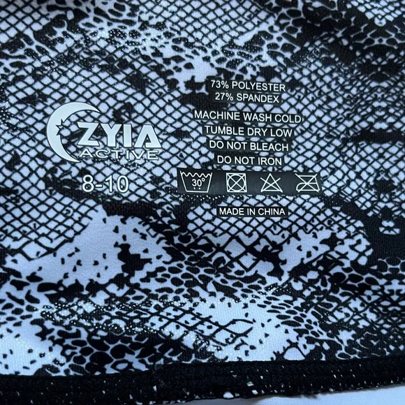 NEW Zyia Active Cobra Metallic Cropped Light N Tight Leggings Size 8-10 - Picture 4 of 8